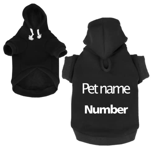 Personalisierte Hundekleidung,Hundemantel Für Kleine Hunde,Hundemantel Winter,Hunde Hoodie,Hunde Klamotten,Hunde Pulli (S,Schwarz) von KRD