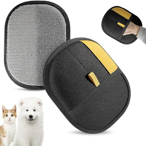 KRENIE 3 Pack Tierhaarentferner Handschuhe - Doppelseitiger Elektrostatischer Fellentfernungshandschuh für Hunde & Katzen - Wiederverwendbarer Fusselhandschuh für Sofa, Teppich, Bett, Kleidung KRENIE 3 Pack Tierhaarentferner Handschuhe - Doppelseitiger Elektrostatischer Fellentfernungshandschuh für Hunde & Katzen - Wiederverwendbarer Fusselhandschuh für Sofa, Teppich, Bett, Kleidung von KRENIE