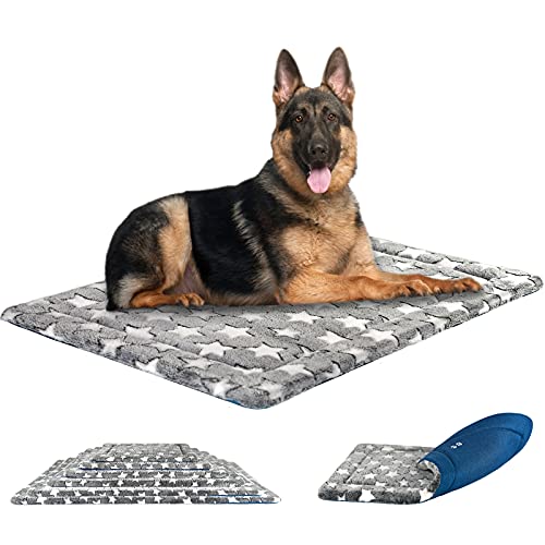 KROSER Hundebett Grosse Hunde 122x75cm, Hundekissen Grosse Hunde XXL Wendbare Hundematte Sommer und Winter, Weiches Hundekissen für Grosse Hunde bis zu 50 Kg Grau von KROSER