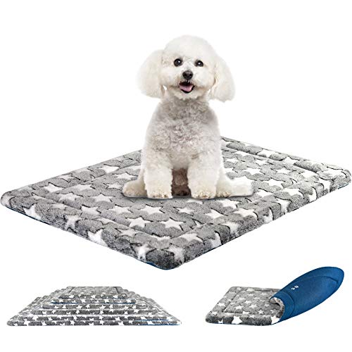 KROSER Hundebett Kleine Hunde Waschbar, Hundebett Wasserdicht Wendbare Hundematte Kühl und Warm, Weiches Hundekissen für Kleine Hunde und Katzen bis zu 11Kg Grau, 61x46 cm von KROSER