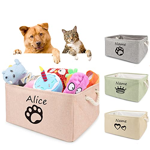 Korb Spielzeug Hund Pfote Personalisierte Pet Toy Storage Box Für Kleidung Benutzerdefinierte Katze Produkt Mit Namen Hund,Faltbare Hundefutteraufbewahrung (L 40x30x20cm) von KRUI
