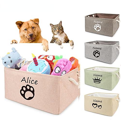 Korb Spielzeug Hund Pfote Personalisierte Pet Toy Storage Box Für Kleidung Benutzerdefinierte Katze Produkt Mit Namen Hund,Faltbare Hundefutteraufbewahrung (S 30x20x12cm) von KRUI