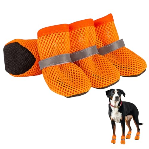 Hundeschuhe Pfotenschutz Outdoor, 4 Stück Atmungsaktive Hundeschuhe Für Sommer, Schutz Vor Verletzungen Und Hitze, Ideal Für Kleine Hunde Hundeschuhe Pfotenschutz Outdoor, 4 Stück Atmungsaktive Hundeschuhe Für Sommer, Schutz Vor Verletzungen Und Hitze, Ideal Für Kleine Hunde von KRYMXAR