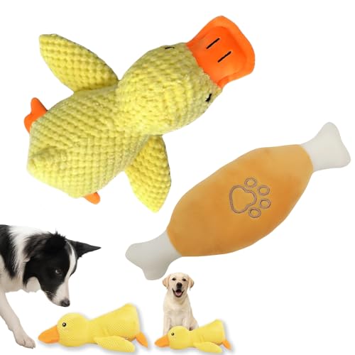 KRYMXAR Anti Stress Ente Für Hunde, Interaktives Hundespielzeug Ente, Quietschspielzeug Hund Kuscheltier, Gelbes Quietschspielzeug Für Kleine Und Mittlere Hunde, 2 Stück Set KRYMXAR Anti Stress Ente Für Hunde, Interaktives Hundespielzeug Ente, Quietschspielzeug Hund Kuscheltier, Gelbes Quietschspielzeug Für Kleine Und Mittlere Hunde, 2 Stück Set von KRYMXAR