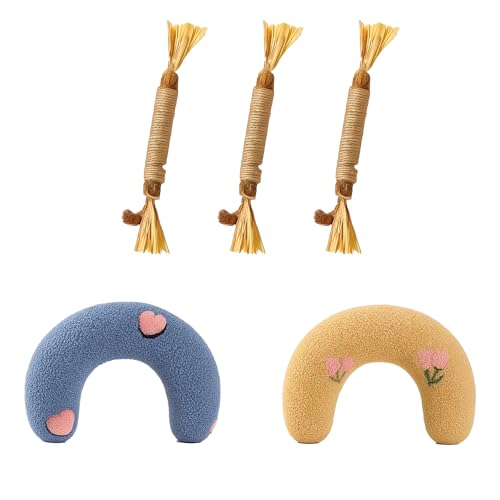 KRYMXAR Katzenminze Kissen, 5er Set Katzenspielzeug Mit Baldrian Kissen Für Katzen Und Hundekopfkissen, Kuscheltier Für Katzen Und Katzenkissen Minze KRYMXAR Katzenminze Kissen, 5er Set Katzenspielzeug Mit Baldrian Kissen Für Katzen Und Hundekopfkissen, Kuscheltier Für Katzen Und Katzenkissen Minze von KRYMXAR
