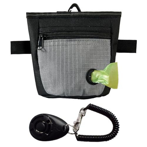 KRYMXAR Leckerlitasche für Hunde, 2-in-1 Hundetraining Set mit Futterbeutel und Clicker, Bauchtasche für Hundespaziergang, praktische Gassi Tasche mit Kotbeutelhalter KRYMXAR Leckerlitasche für Hunde, 2-in-1 Hundetraining Set mit Futterbeutel und Clicker, Bauchtasche für Hundespaziergang, praktische Gassi Tasche mit Kotbeutelhalter von KRYMXAR