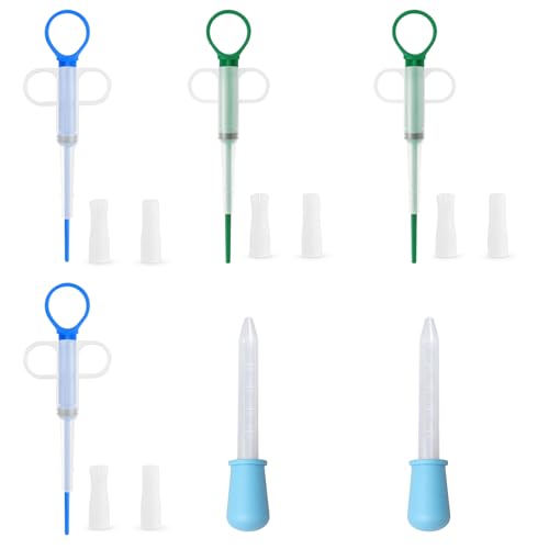 Tablettengeber Für Katzen, 6 Stück, Tabletteneingeber Katze Mit Pill Assist Katze Funktion, Praktische Tablettenzieher Set Mit 4 Pet Tablettengeber Und 2 Tropfern Für Einfache Medikamentengabe von KRYMXAR
