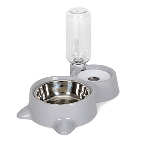 Haustier Hund Katze Feeder Automatische 1.8L Wasserbehälter Edelstahl-Schüssel for Trinken Essen (Color : 8 Gray) von KSFBHC