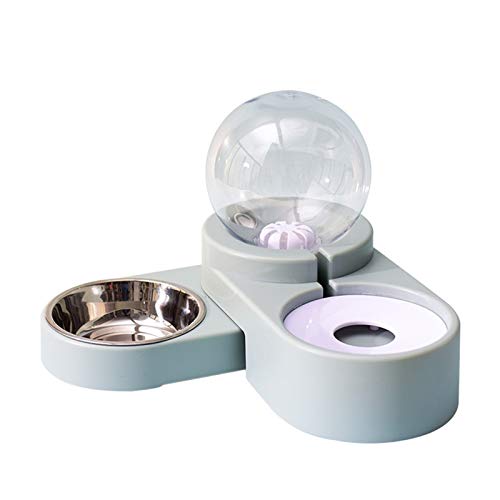 Haustier Hund Katze Feeder Automatische 1.8L Wasserbehälter Edelstahl-Schüssel for Trinken Essen (Color : Stainless Steel Blue) von KSFBHC
