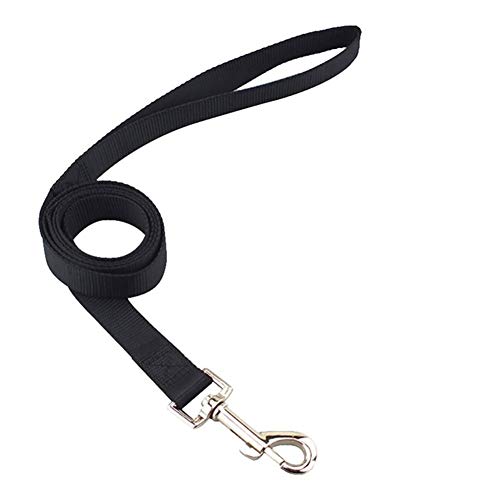 Haustier-Hundehalsband Nylon Hund Katze Halsbänder for Hunde Small Medium Can Spiel Leine Harness Mit Quick Snap Schnalle (Color : Black Leash, Size : L 2.5cm) von KSFBHC
