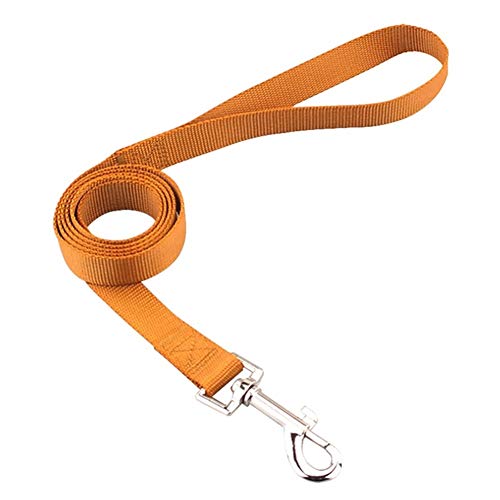 Haustier-Hundehalsband Nylon Hund Katze Halsbänder for Hunde Small Medium Can Spiel Leine Harness Mit Quick Snap Schnalle (Color : Brown Leash, Size : M 1.9cm) von KSFBHC