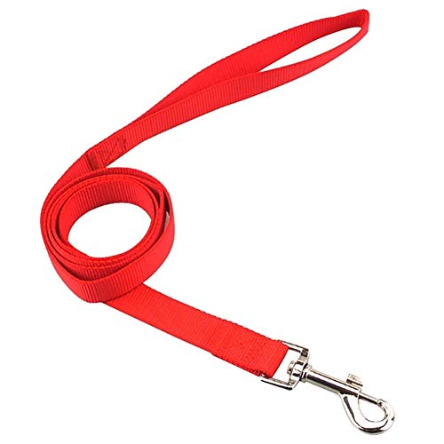 Haustier-Hundehalsband Nylon Hund Katze Halsbänder for Hunde Small Medium Can Spiel Leine Harness Mit Quick Snap Schnalle (Color : Red Leash, Size : XS 1.0cm) von KSFBHC