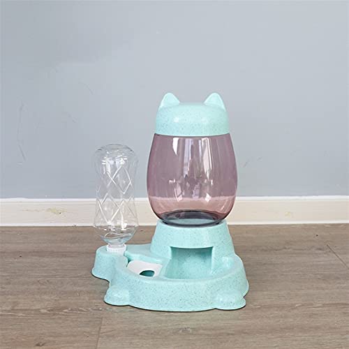 Haustier Katze Hundeschüssel Brunnen Automatische Lebensmittel Wasser Container Feeder Dispenser Trinkflasche Pet Products (Color : Blue) von KSFBHC