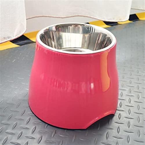 Hundefutterer Trinkschalen für Hunde Katzen Pet Food Bowl (Color : Rose red, Size : 19x12.5cm) von KSFBHC