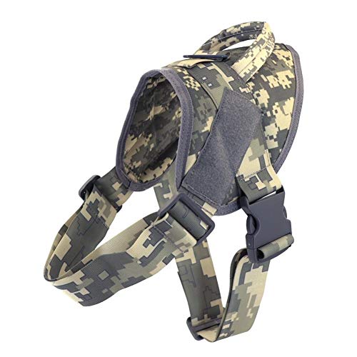 Hundegeschirr Hund Halsband Harness-Service-Hundeweste Mit Griff Zubehör for Kleine Hunde (Color : ACU, Size : S) von KSFBHC