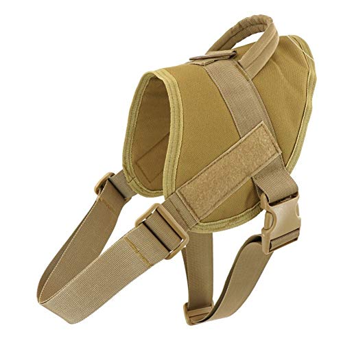 Hundegeschirr Hund Halsband Harness-Service-Hundeweste Mit Griff Zubehör for Kleine Hunde (Color : Brown, Size : L) von KSFBHC