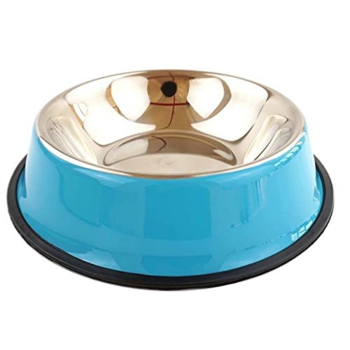 Hundeschalen Edelstahl Reise Footprint Fütterung Feeder Wasserschüssel für große Hunde Füttern Teller Fit Alle Pet Puppy Cat Bowl (Color : Blue, Size : 2X-Large) von KSFBHC