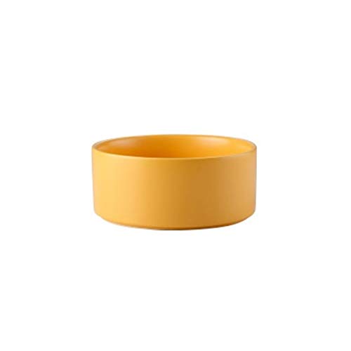 Keramik Marmor Fressnapf Geeignet for Haustiere zu Wasser Trinken und Essen Nahrungsmittel Dunkelgrün-Rosa-Grau Weiß (Color : Yellow, Size : 13CM400ML) von KSFBHC