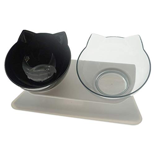 rutschfeste Doppel Cat Bowl Hundenapf mit Standplatz Pet Feeding Cat Wasser-Schüssel for Katzen Lebensmittel-Fressnäpfe for Hunde Feeder (Color : Mixed Color Double) von KSFBHC