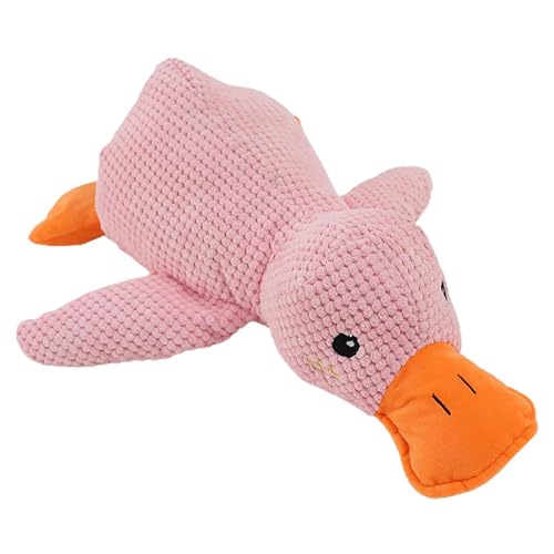 KSHSAA The Mellow Duck Hundespielzeug, weiches Enten-Plüschtier, beruhigendes Hundekissen, niedliches The Mellow Duck Haustier-Plüschspielzeug, Hunde-Kuscheltiere, Kauspielzeug, quietschendes Hundespi von KSHSAA