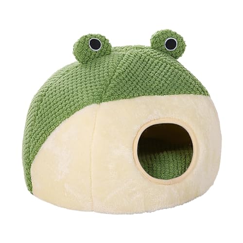 Katzenbett, Froschform, Katzenhöhle, Hausmöbel für Haustierzelt, Höhle für Innenkatzen, kleine Hunde, abnehmbares, waschbares Kissen, bequemes, rutschfestes Haustier-Schlafbett von KSHSAA