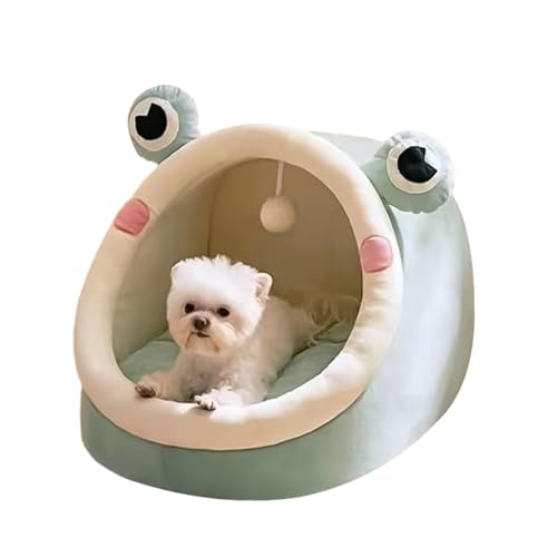 Süßes Frosch-Katzenbett, Katzenhaus-Zelt, Katzenbetten für den Innenbereich, mit rutschfester Unterseite, kleines/mittelgroßes/großes Hundebett, Katzenhausmöbel für Haustiere, Kätzchen, Zelt, Höhle, von KSHSAA