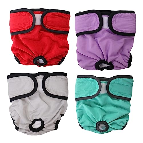 4-teiliges Kostüm für kleine Hunde, Windel, Physiologische Hose, Welpenhose, Physiologische Hose, Höschen, Kleidung, Shorts, Anti-Belästigung, Menstruationshose, Hunde-Shorts (A, XL) von KSIEE