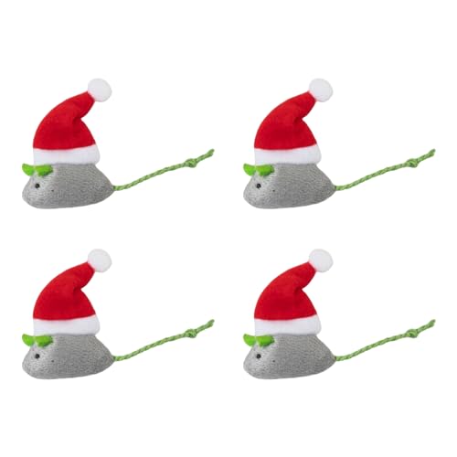 KSIEE Katzenminze für Katzen, Mausspielzeug für Katzen, 4 Stück Maus-Design, Fügen Sie Katzenminze Weihnachtswärme hinzu, Anti-Stress Katzenspielzeug für Katze KSIEE Katzenminze für Katzen, Mausspielzeug für Katzen, 4 Stück Maus-Design, Fügen Sie Katzenminze Weihnachtswärme hinzu, Anti-Stress Katzenspielzeug für Katze von KSIEE