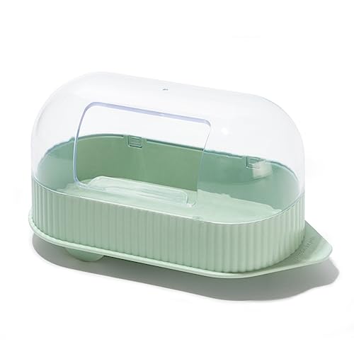 KSIEE Sandbadbox für Kleintiere – Acryl Critter's Sandbad Duschraum & Graben Sandbehälter, Hamster Sandbad Container Große Hamstertoilette Staubbüste Zubehör für Kleintiere (Grün) von KSIEE