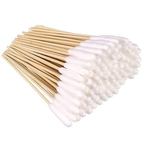 KSIEE Wattestäbchen, 15,2 cm, 100 Stück, Bambusstäbchen, lange Wattestäbchen für Make-up, Haustierpflege KSIEE Wattestäbchen, 15,2 cm, 100 Stück, Bambusstäbchen, lange Wattestäbchen für Make-up, Haustierpflege von KSIEE