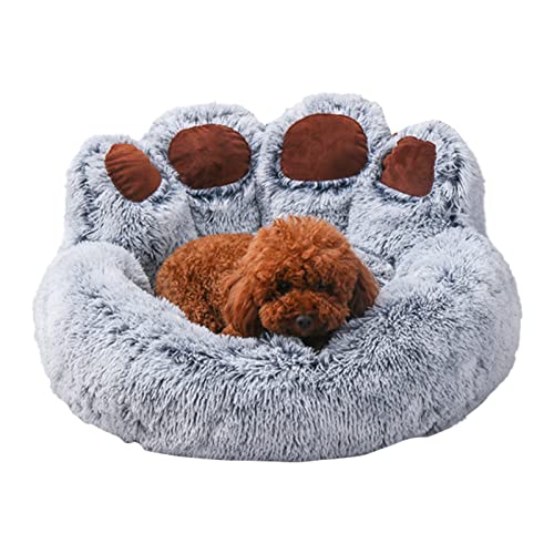 Katzen-Haustier-Sofa, niedliche Bärentatzenform, bequem, gemütlich, Plüsch, langlebig, modernes kleines Hundebett, Katzenbett für Indoor-Katzen, für Chihuahua, Katze, Kätzchen (Grau) von KSIEE