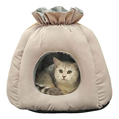 Katzenbetten für Hauskatzen, faltbare Katzenbetthöhle, wärmende Haustier-Schlafzone, gemütliches Bett, bequeme, flauschige Kuschelhöhle, groß, waschbares Nest für Innenkatzen, Kätzchen, Welpen (Khaki) Katzenbetten für Hauskatzen, faltbare Katzenbetthöhle, wärmende Haustier-Schlafzone, gemütliches Bett, bequeme, flauschige Kuschelhöhle, groß, waschbares Nest für Innenkatzen, Kätzchen, Welpen (Khaki) von KSIEE