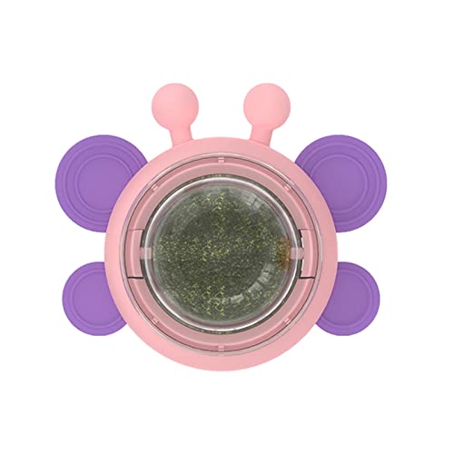Katzenminze Wandball Katzenspielzeug, Katzenspielzeug Gesunde Zahnreinigung Katzenminze Ball, Essbare Katzenminze Ball Wand Lecken Drehbares Kauspielzeug für Katzen, Essbares Kitty-Spielzeug für von KSIEE
