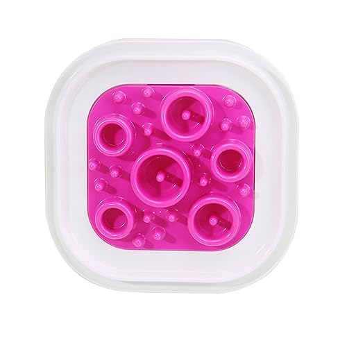 Slow Feeder Hundenapf, langsames Fressen und stoppt Blähungen, Erbrechen, rutschfester Futternapf, langsames Fressen, gesundes Design für kleine, mittelgroße Hunde (Rosa) von KSIEE