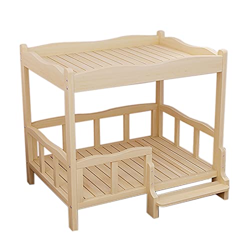 Erhöhte Hundebetten mit Baldachin, klein, Sicherheitsbett aus Holz für große, mittelgroße Hunde und Katzen, Sofa zum Spielen und Ausruhen von Haustieren, geräumiger Raum (Größe: XL (100 x 60 x 85 cm)) von KSTUFF