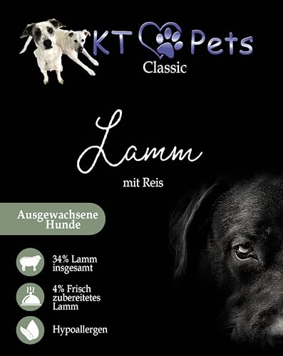 KT-Pets - Lamm mit Reis - Classic-Hundefutter - Trockenfutter für alle Hunderassen - 1,5kg von KT-Pets