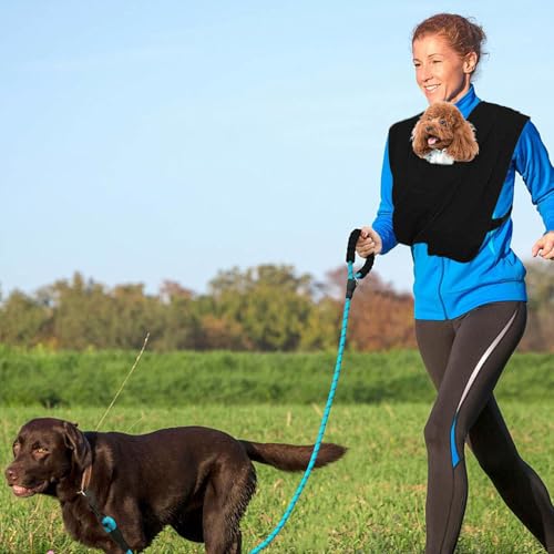 Hundetragetasche Ultraleicht Weich Robust für Einfach Trage Tragetasche für Hunde Hundefreundlich Tragetücher Perfekt für die Neugeboren Alt Verletzt Behindert Unter Trennungsangst (Schwarz) von KTCINA