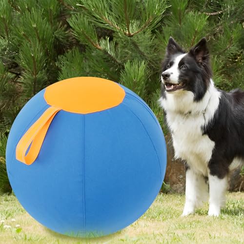 KTCINA Herding Ball Hund Φ45/65 cm Ultra Sicher Robust Langlebig Interaktiv Hundespielzeug mit Pumpe Aufblaswerkzeug Training Spielzeug Hund Großer Hund Herding Ball für Hunde Pferde (L) von KTCINA