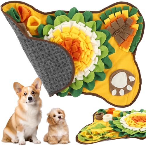 Schnüffelteppich Für Hunde 64 X 43cm Schnüffelmatte Hund Schnüffelteppich Für Hunde Waschbar Hundespielzeug Schnüffelmatte Schnüffelteppich Hund (Golden) von KTCINA
