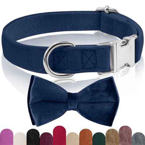 KTWSUEF Hundehalsband Samtiges, mit Abnehmbarer Hunde Fliege, Komfortable Verstellbares Samtige Halsband Hund, Geeignet für Hunde Kleine Mittel große Hunde, Für Hochzeiten, Geburtstage, Partys usw KTWSUEF Hundehalsband Samtiges, mit Abnehmbarer Hunde Fliege, Komfortable Verstellbares Samtige Halsband Hund, Geeignet für Hunde Kleine Mittel große Hunde, Für Hochzeiten, Geburtstage, Partys usw von KTWSUEF