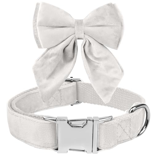 Tie KTWSUEF Hundehalsband Fliege Samtige, Fliege für Hunde, Komfortable Haltbarkeit Halsband Hund, Abnehmbares und verstellbares Fliege Hunde Für Hochzeiten, Geburtstage, Festliche von KTWSUEF