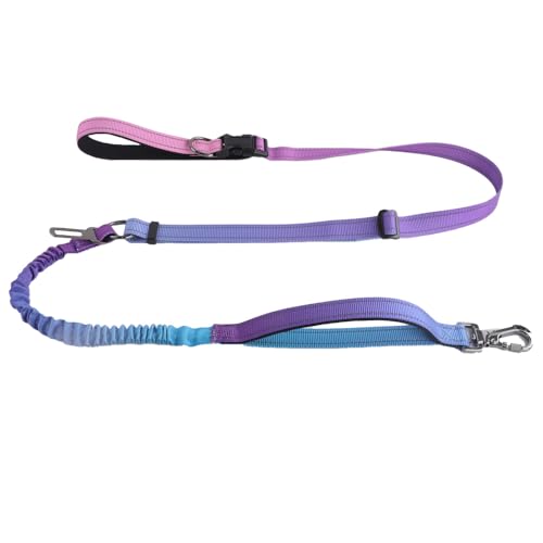 KUBEMUEG Hundeleine mit reflektierenden Nähten, strapazierfähig, Bungee mit Auto-Sicherheitsgurt, verstellbare Taillenleine für Spaziergänge, Laufen, Wandern, Violett KUBEMUEG Hundeleine mit reflektierenden Nähten, strapazierfähig, Bungee mit Auto-Sicherheitsgurt, verstellbare Taillenleine für Spaziergänge, Laufen, Wandern, Violett von KUBEMUEG