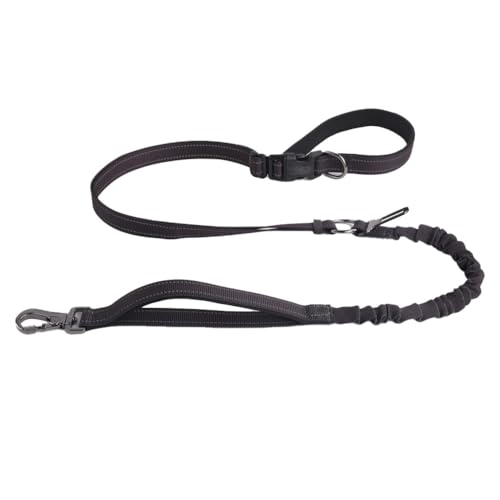 KUBEMUEG Hundeleine mit reflektierenden Nähten, strapazierfähig, Bungee mit Autoschnalle, verstellbare Taillenleine für Spaziergänge, Laufen, Wandern, 1,2 - 1,8 m, Schwarz KUBEMUEG Hundeleine mit reflektierenden Nähten, strapazierfähig, Bungee mit Autoschnalle, verstellbare Taillenleine für Spaziergänge, Laufen, Wandern, 1,2 - 1,8 m, Schwarz von KUBEMUEG
