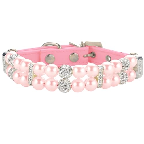 KUDES Halsband für kleine Hunde und Katzen, Perlen, mit Kristall-Strass-Diamant-Dekor, verstellbar, niedlich, modisch, für kleine Hunde, Haustiere, Hochzeit, Geburtstag, Party KUDES Halsband für kleine Hunde und Katzen, Perlen, mit Kristall-Strass-Diamant-Dekor, verstellbar, niedlich, modisch, für kleine Hunde, Haustiere, Hochzeit, Geburtstag, Party von KUDES