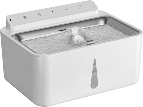 Katzenbrunnen Kabellos Trinkbrunnen für Katze, 5L Katzenbrunnen für Katzen mit Bewegungsmelder, Batteriebetrieben Katzentrinkbrunnen, 5000mAh, Edelstahl Trinktablett, Ultra-Leise Wasserbrunnen (grau) Katzenbrunnen Kabellos Trinkbrunnen für Katze, 5L Katzenbrunnen für Katzen mit Bewegungsmelder, Batteriebetrieben Katzentrinkbrunnen, 5000mAh, Edelstahl Trinktablett, Ultra-Leise Wasserbrunnen (grau) von KUFOCE
