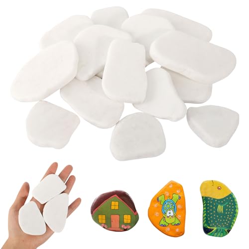 12 Stücke Steine zum Bemalen, 3-8 cm gemalter Kieselsteine Glatte Kieselsteine zum Bemalen Strand Kiesel, Kies Dekosteine Naturstein DIY Aquarium Steine für Bunte Malerei Dekoration (12) von KUHAWL