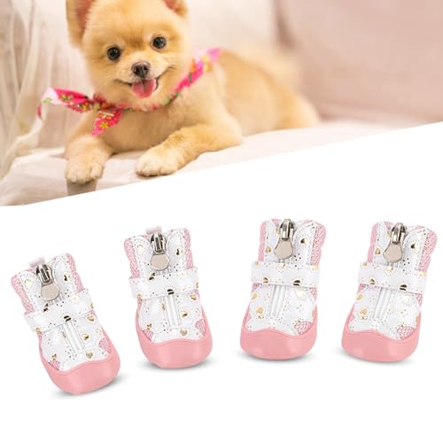 KUIDAMOS Hundeschuhe, Superweiche Haustierstiefel mit Reißverschluss, 4-teiliges Mesh-Design für das Tägliche Tragen Beim Laufen (3 Größe) von KUIDAMOS