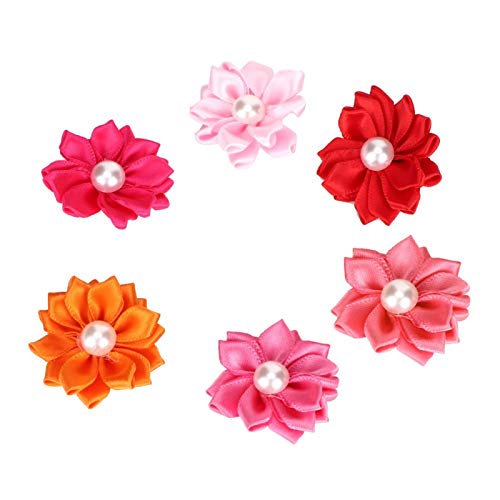 KUIDAMOS 30PCS Hundehaarschleifen mit elastischen Gummibändern mit Perle hundespangen niedlichen Mustern Haarpflegezubehör Hundekätzchenaufsatz Pflegezubehör Hair Accessories von KUIDAMOS