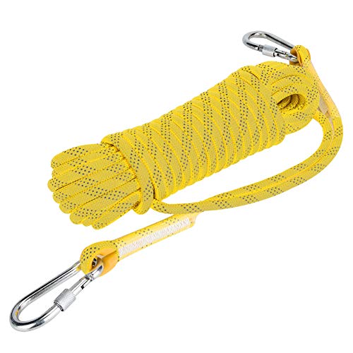 KUIDAMOS Survival Cord, Kletterseil Einfach zu robust und langlebig Leicht mit Sicherheitshaken für Sicherheitsseil(Yellow, 20 Meters, 64 feet, Blue) von KUIDAMOS