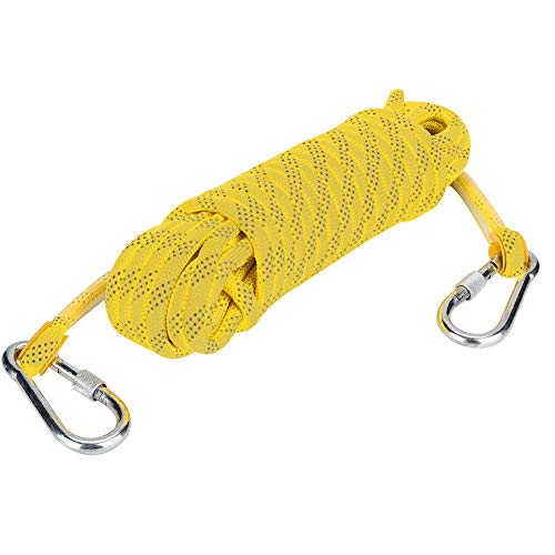 KUIDAMOS Survival Cord, Kletterseil Einfach zu robust und langlebig Leicht mit Sicherheitshaken für Sicherheitsseil(Yellow, 30 Meters, 96 feet) von KUIDAMOS